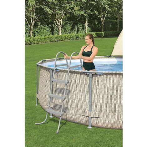 BESTWAY POWER STEEL PISCINA FUORI TERRA TONDA Ø 396 X 107 CM CON PARASOLE