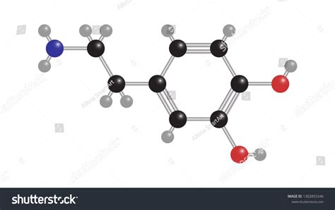 Dopamine Molecule Vector Molecular Structure Vector Stock Vector ...