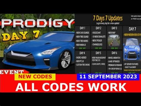 NEW UPDATE CODES DAY 7 EVENT Prodigy Drift ALPHA ROBLOX