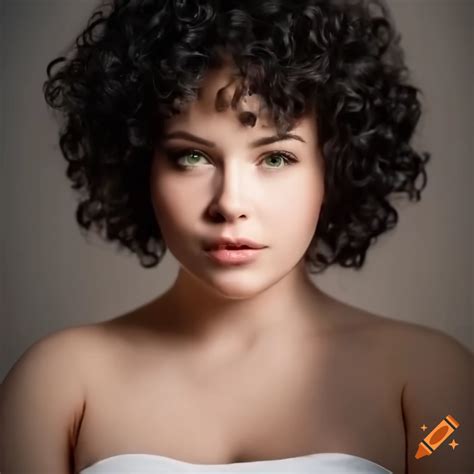 Detailed Portrait Of A Woman With Short Black Curly Hair On Craiyon