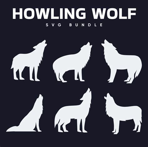 Howling Wolf Silhouette Clip Art