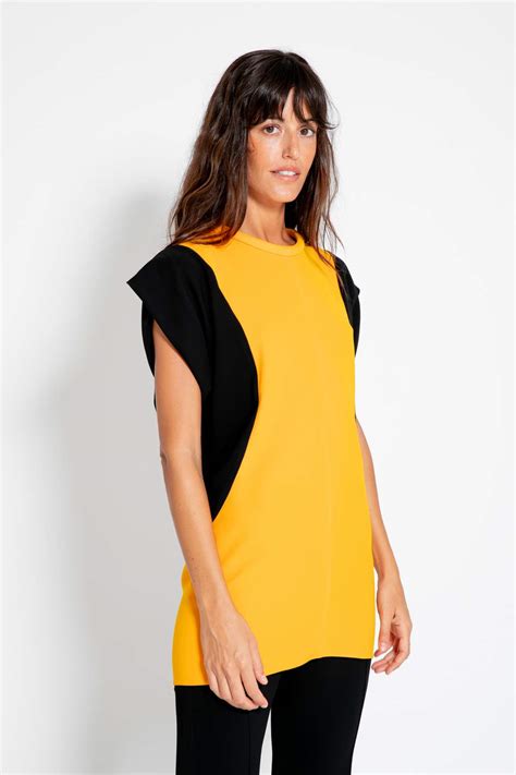 Maxi Top Amarillo Fiesta Bicolor Leya Colour Nude