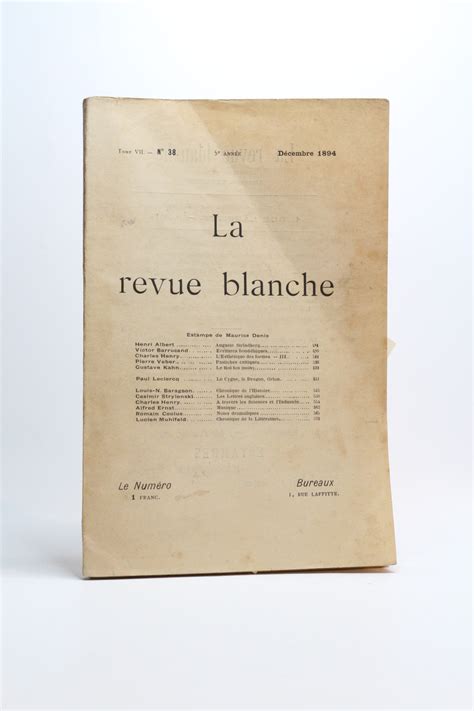 La Revue Blanche N De La Me Ann E By Collectif Denis Maurice