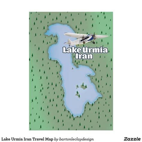 Lake Urmia Iran Travel Map Poster | Zazzle | Iran travel, Vintage ...