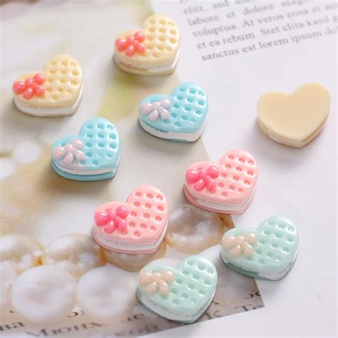 Pc Lot Cute Kawaii Resin Hearts Flatback Cabochon Flat Back For Hair