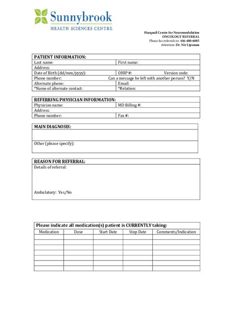 Fillable Online ONCOLOGY REFERRAL Fax Email Print PdfFiller