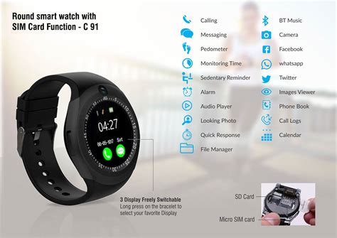 C91 - Round smart watch with SIM card function - Best corporate Gifts