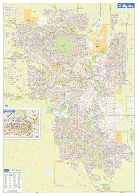 Lucidmap, Calgary Wall Map - Street Detail - Large | MapSherpa