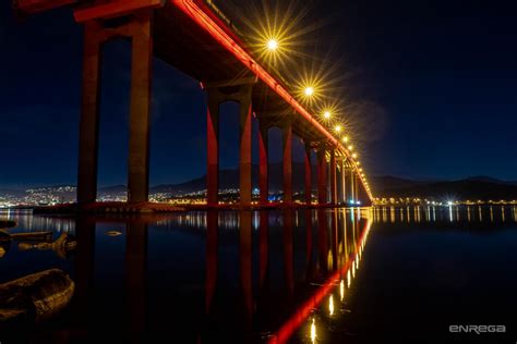 Tasman Bridge at night during Dark Mofo | Enrega Stock Photos