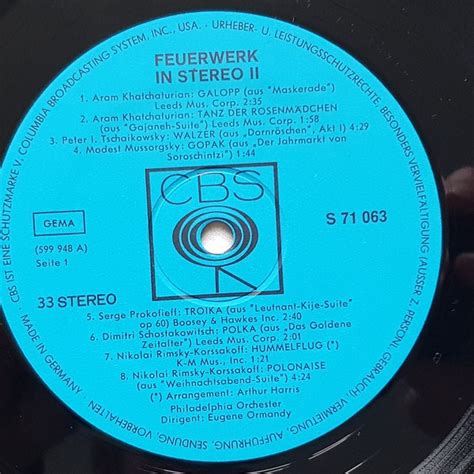 Philadelphia Orchester Eugene Ormandy Feuerwerk In Stereo II