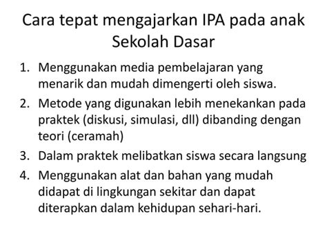 Pembelajaran Ipa Sd Ppt