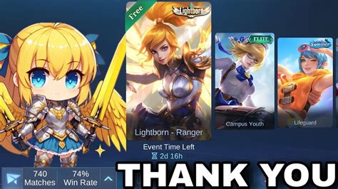 Thank You Moonton Free Fanny Lightborn Skin Trial Days Mlbb Youtube