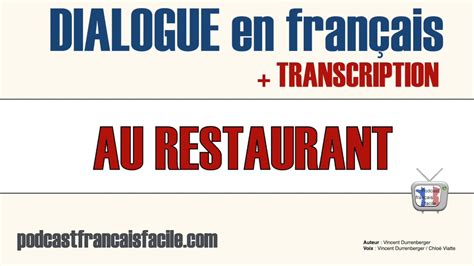 Dialogue En Français Commander Au Restaurant Youtube