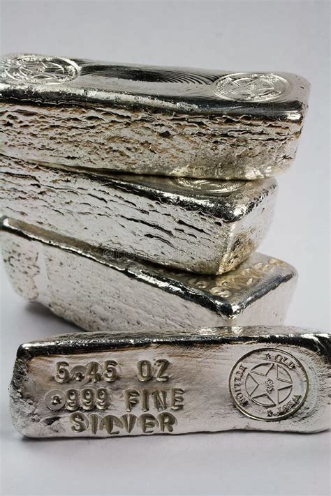 Stamped Silver Bullion Bars Stock Image - Image of precious, investing ...