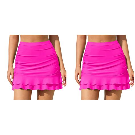 Kcodviy 2 Pcs Swim Skirt For Women Bikini With Underwire Support Bathing Suit Bottoms High