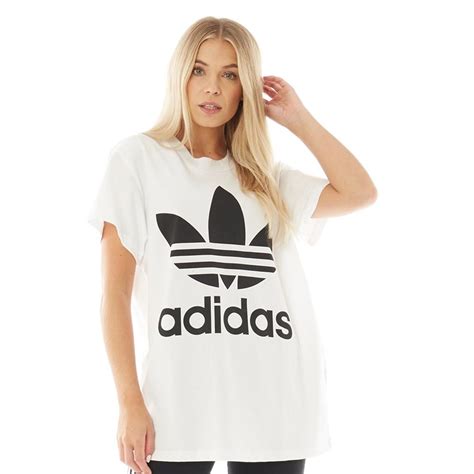 Adidas Originals Dames Oversize Trefoil T Shirt Wit