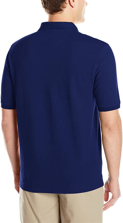 Essentials Mens Regular Fit Cotton Pique Polo Shirt Navy Size