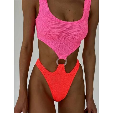 Microbikini Con Estampado Rosa Para Mujer Traje De Ba O De Una Pieza Conjunto De Bikini
