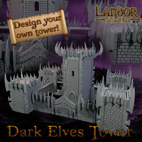 D Printable Dark Elves Tower By Landor Miniatures