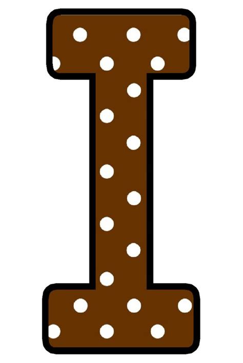 A Brown And White Polka Dot Letter I