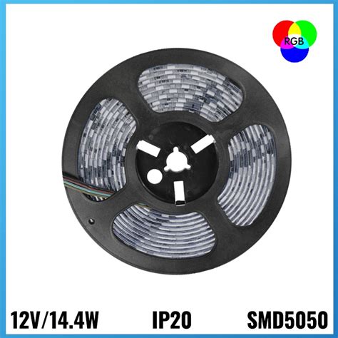 TIRA LED 5050 SMD 60D M 12V 14 4W RGB IP20 5mt LedLuces Tienda