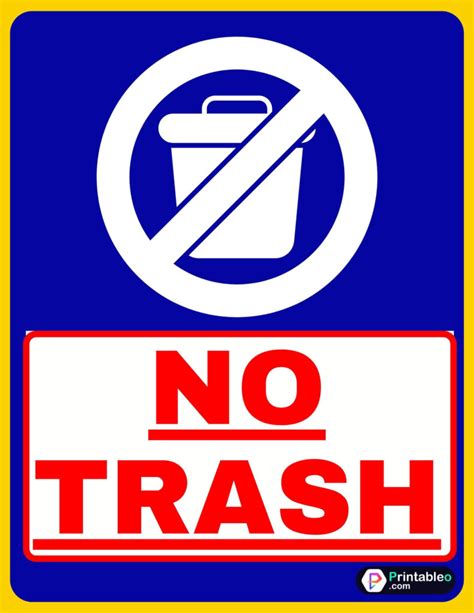 27printable Trash And Garbage Sign Download Free Pdfs