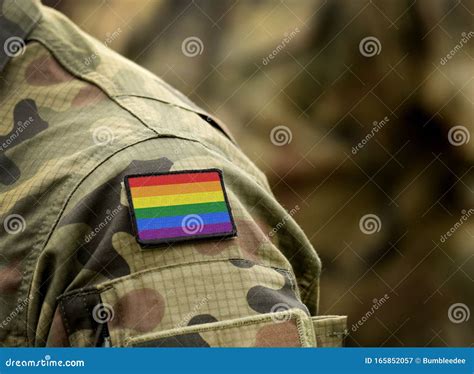 Rainbow Flag Lgbt Movement On Military Uniform Integration Of Homosexuals In The Military