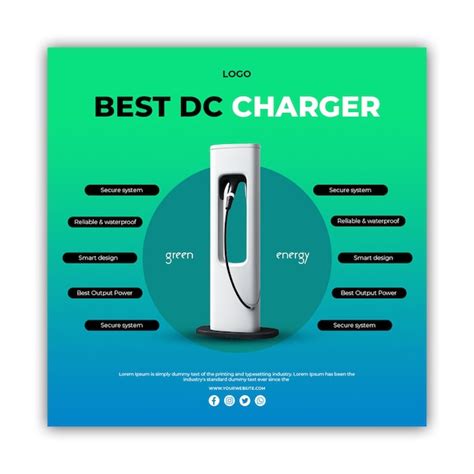 Premium Psd Electric Vehicle Charger Social Media Template