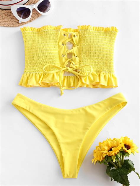 Damen Bikinis Bikini Sets Blatt St Ck St Ck Bikini Set