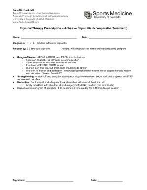 Fillable Online RMF PT Protocol Shoulder Nonoperative Adhesive