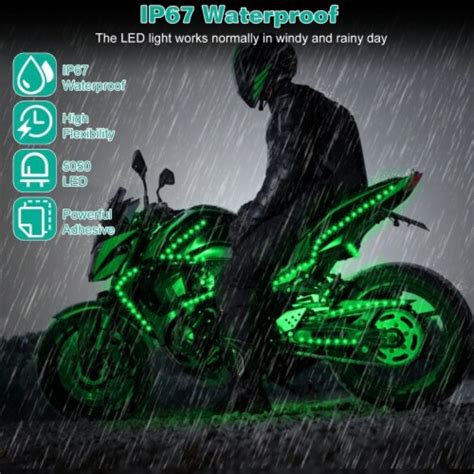 Pcs Motorcycle Led Light Strips Multi Color Neon Light Kits Waterproof