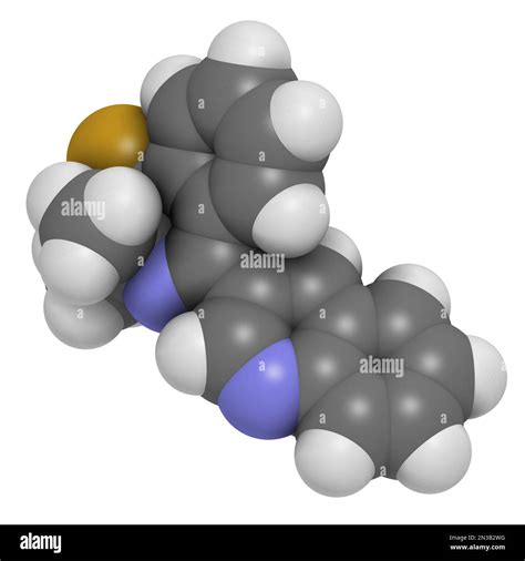 Quinofumelin Fungicide Molecule 3d Rendering Atoms Are Represented As