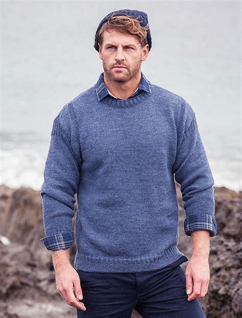 Mens Crew Neck Guernsey Sweater