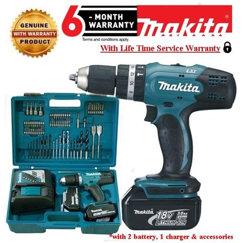 MAKITA Original DHP453RFX4 Cordless Hammer Driver Drill 18V Shopee