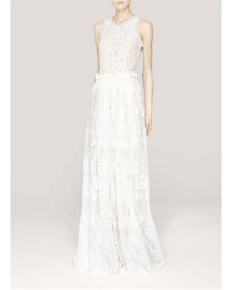 Lanvin Lace Wedding Gown In White Lyst