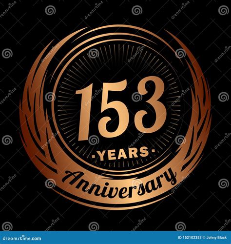 153 Years Anniversary Elegant Anniversary Design 153rd Logo Stock