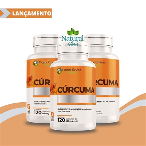 KIT Cúrcuma Longa 120 Cápsulas 500mg Açafrão Índia 100 Pura