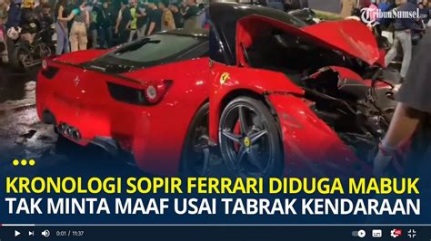 Sopir Ferrari Diduga Mabuk Tak Minta Maaf Pukul Korban Usai Tabrak 5