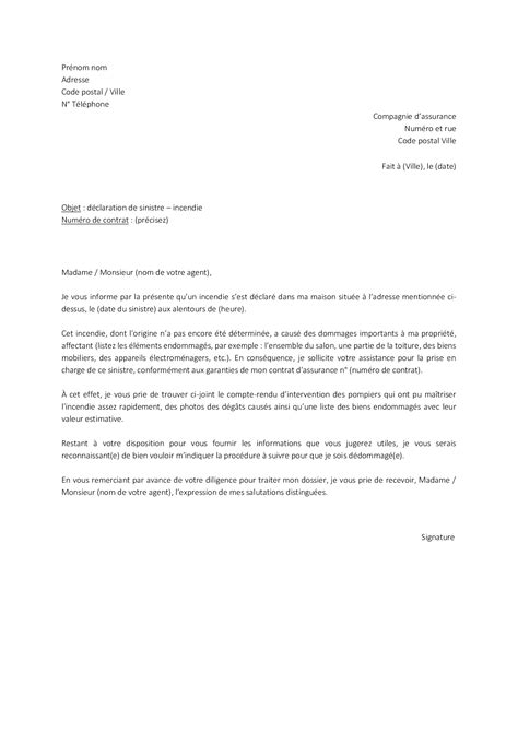 Modèles De Déclaration De Sinistre Dans Le Logement Talettrefr