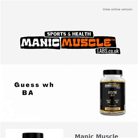 Guess Who S Back Back Again Manic Muscle Labs