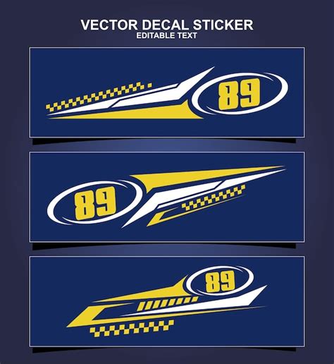 Sticker Autocollant Race Sport Design Drag Vecteur Premium