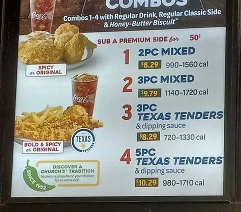 Churchs Texas Chicken Menu Prices In USA 2024 In 2024 Chicken Menu