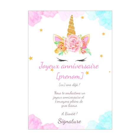 Carte Anniversaire 6 Ans Fille Primer