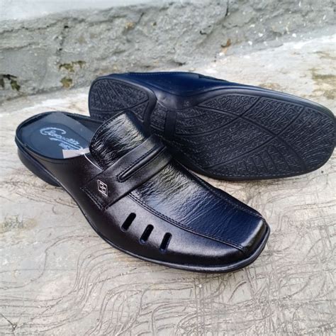 Jual Sepatu Sandal Kulit Asli Sapi Model Slop Bustong Pantopel Formal