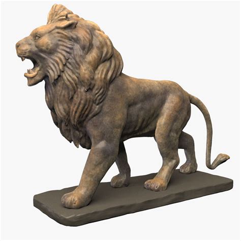 Stone Lion Sculpture 3d Model 35 Unknown Fbx Obj Max Free3d