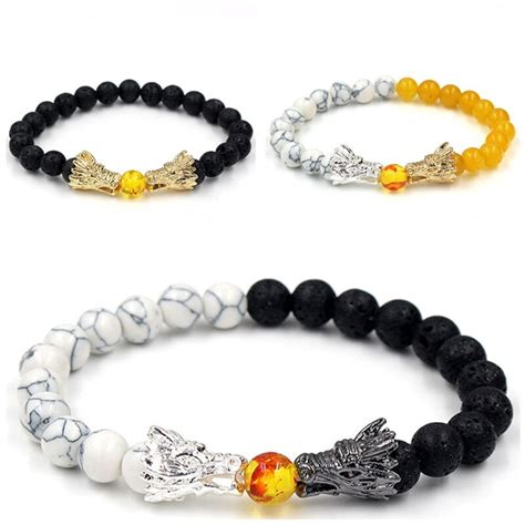 Pulsera De Drag N De Piedra Volc Nica Para Hombre Y Mujer Accesorios De