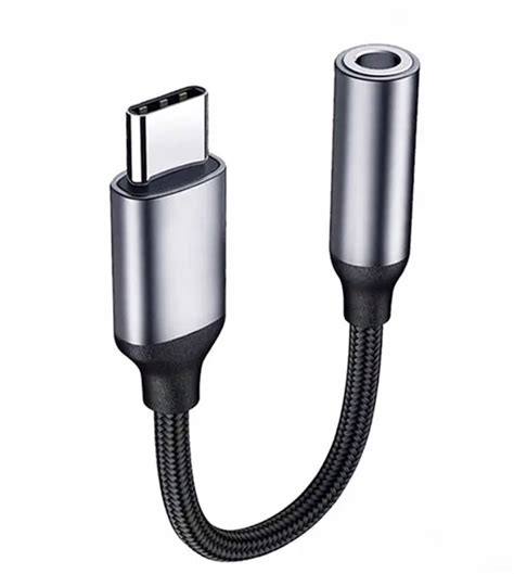 Переходник Type-C to Mini-Jack 3.5 mm Адаптер Аукс 3.5мм AUX Black-Grey ...