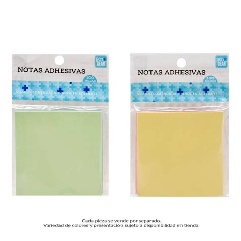 Notas Adhesivas Pengear 100 Hojas Varios Colores 1 Pieza Walmart