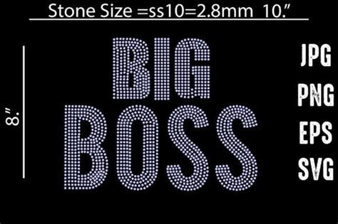 Big Boss Rhinestone Template Design Graphic By Mrumu Creative Fabrica