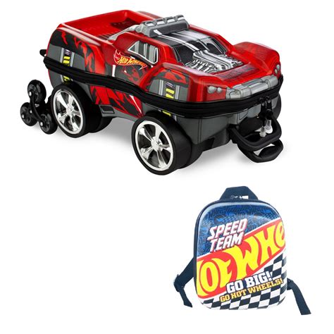 KIT Maxtoy Diplomata Original Escolar Ou Viagem Hot Wheels Dawgzilla Vermelha Shopee